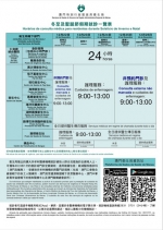  卫生局公布冬至及圣诞节假期就诊安排  - 新闻局